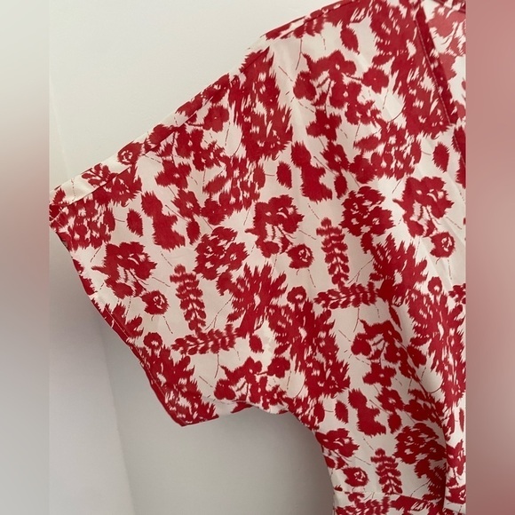 Lush Floral Wrap Maxi MIDI Dress short sleeve small - Picture 3 of 11